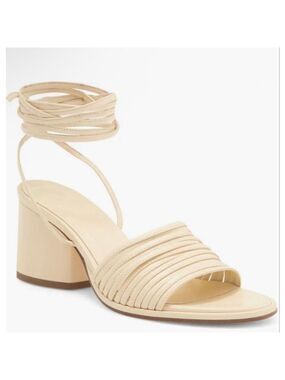 Aeyde Natania Beige Strappy Block Heel Sandals Size 39.5